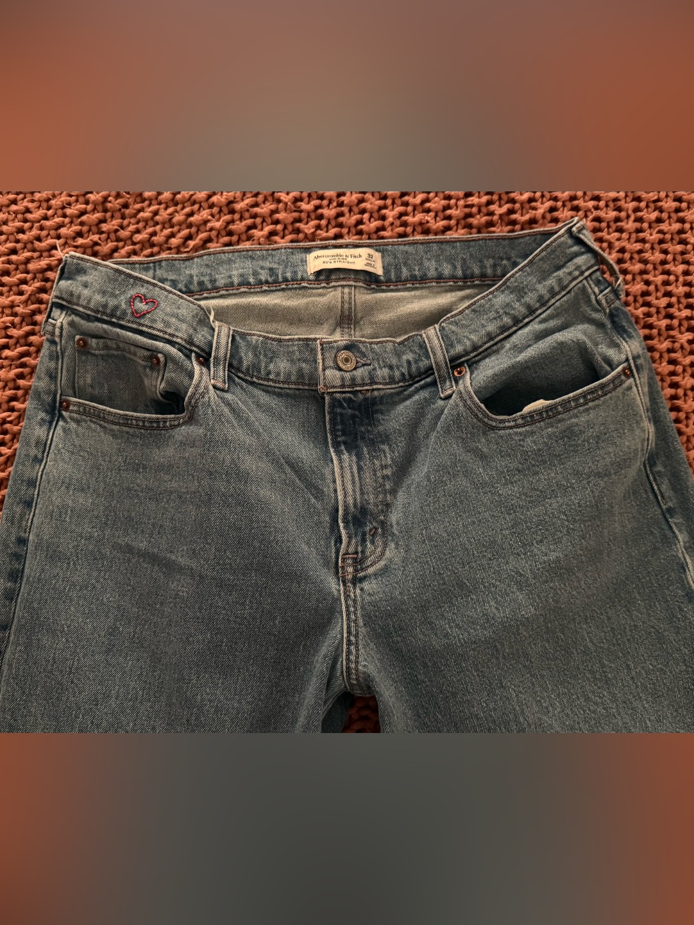 Abercrombie & Fitch Women’s  Straight Jeans in Light Blue Denim